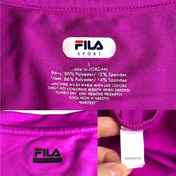 FILA Sport Active Shirt V Neck Small Purple Women’s - Picture 6 of 16